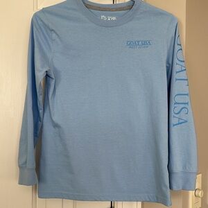 GOAT USA Boys size Large Blue Long Sleeve T-Shirt EUC